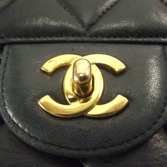 Lambskin Two-Sided Flap Navy