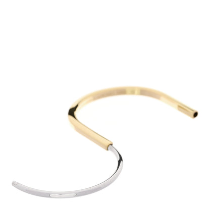 Tiffany 18K Yellow White Gold Tiffany Narrow Lock Bangle Bracelet 4 of 5