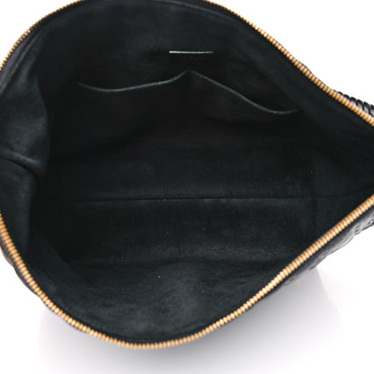 Louis Vuitton Lambskin Quilted Flowers Triangle Softy Black 4 of 10