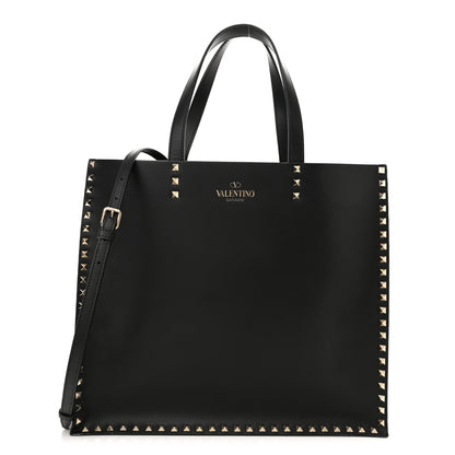 Valentino Garavani Calfskin Rockstud Vertical Tote Black 1 of 20