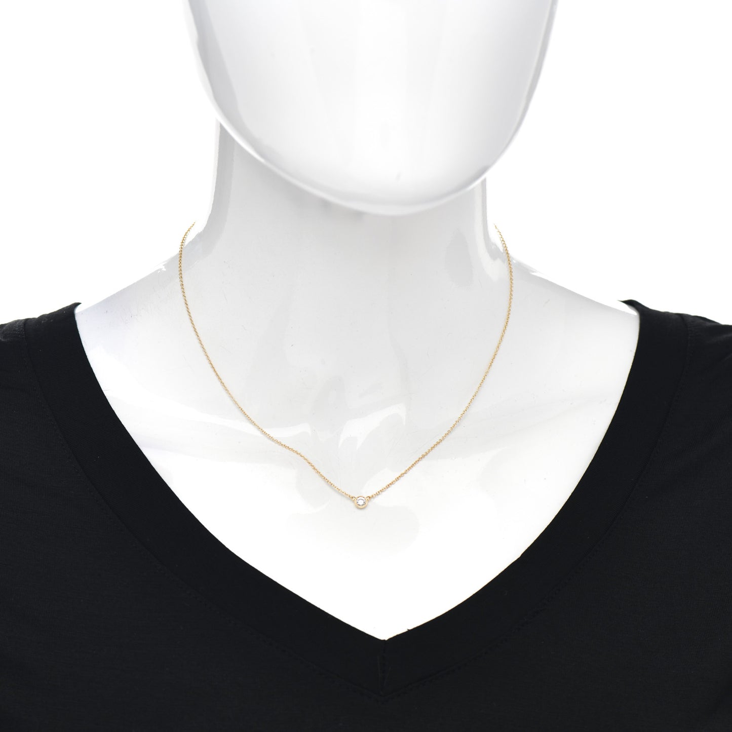 18K Yellow Gold Diamond .14ct Elsa Peretti Diamonds by the Yard Pendant Necklace