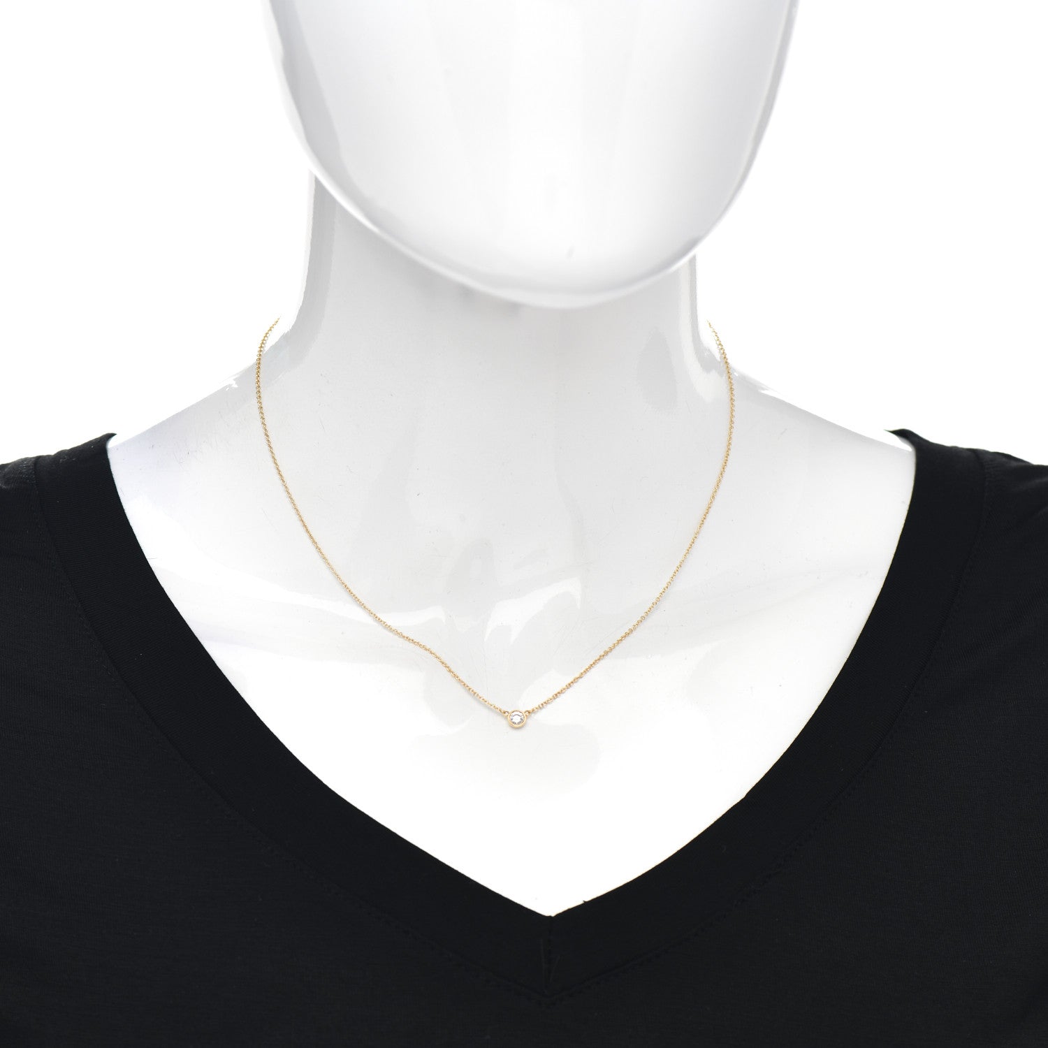 Tiffany 18K Yellow Gold Diamond .14ct Elsa Peretti Diamonds by the Yard Pendant Necklace 2 of 4