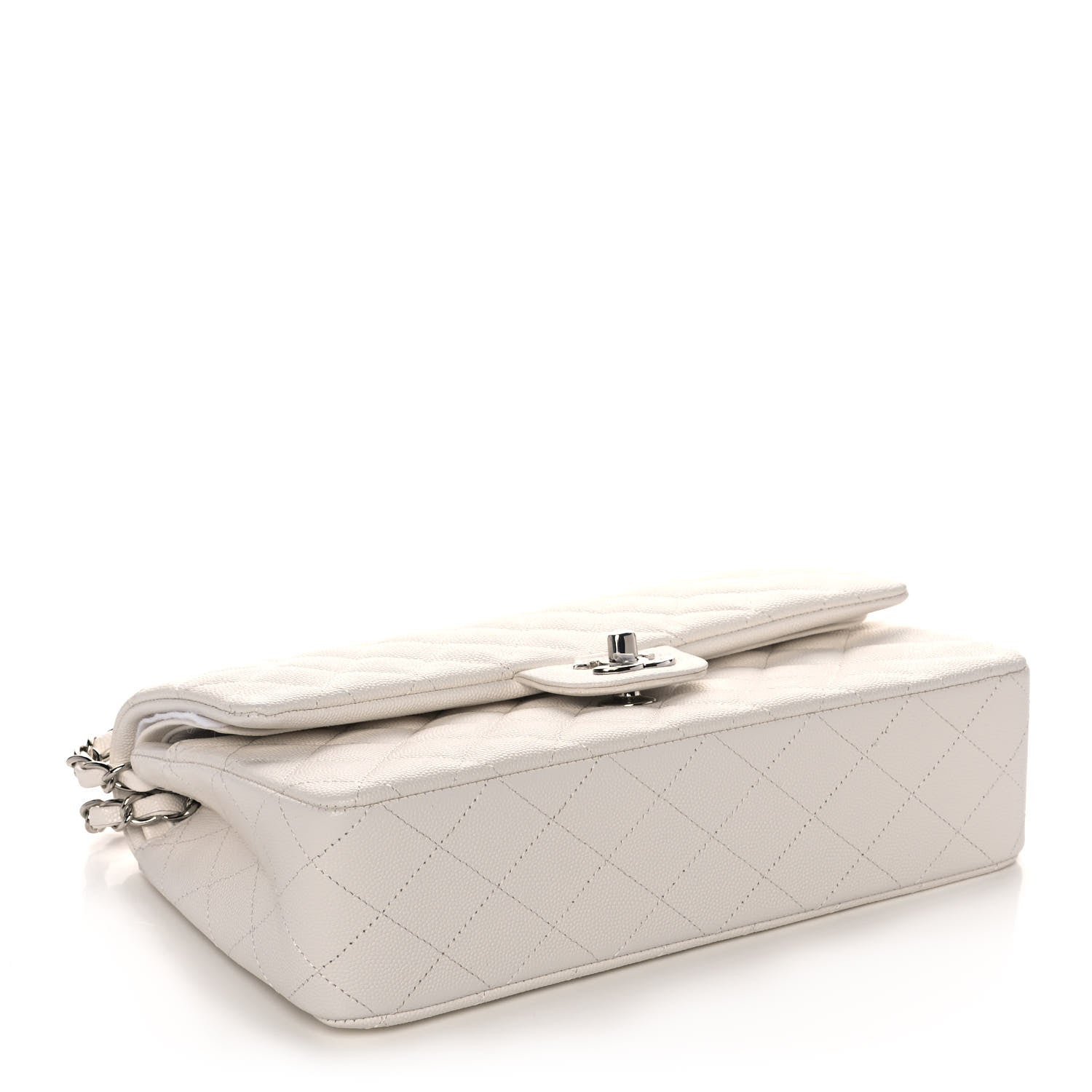 Chanel Caviar Quilted Medium Double Flap White 4 of 13