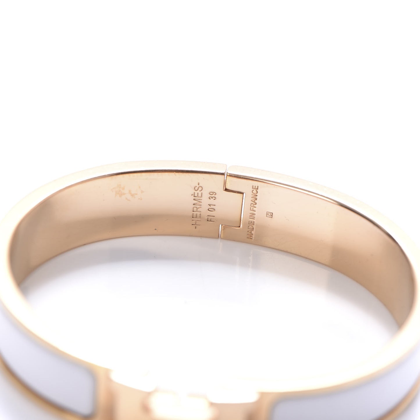 Enamel Narrow Clic Clac H Bracelet PM White