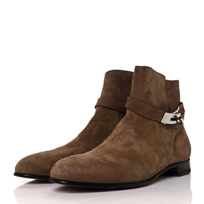Hermes Suede Neo Low Boots 38 Ecorce 3 of 10