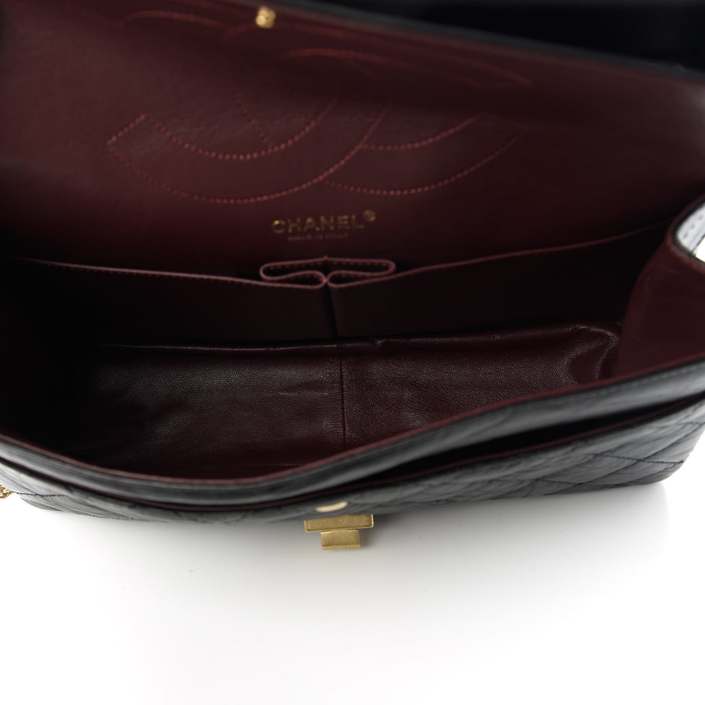 Aged Calfskin Quilted 2.55 Reissue 227 Flap Black
