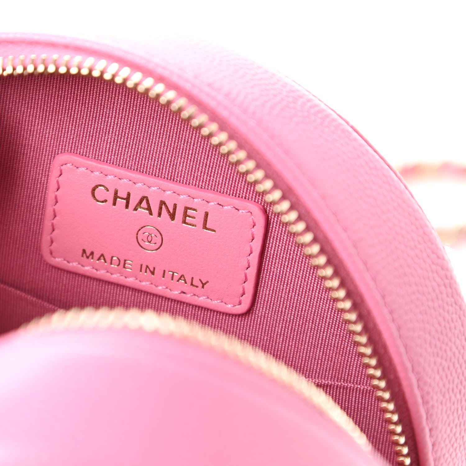 Chanel Caviar Quilted Gripoix CC Round Clutch With Chain Pink 8 of 11