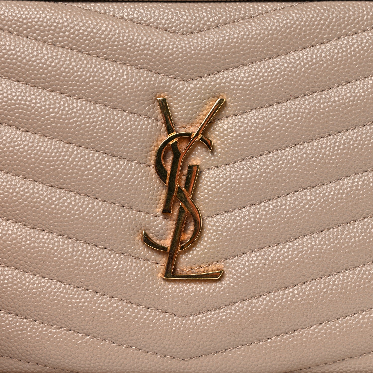 Saint Laurent Grain De Poudre Matelasse Monogram Mini Lou Camera Bag Dark Beige 11 of 11