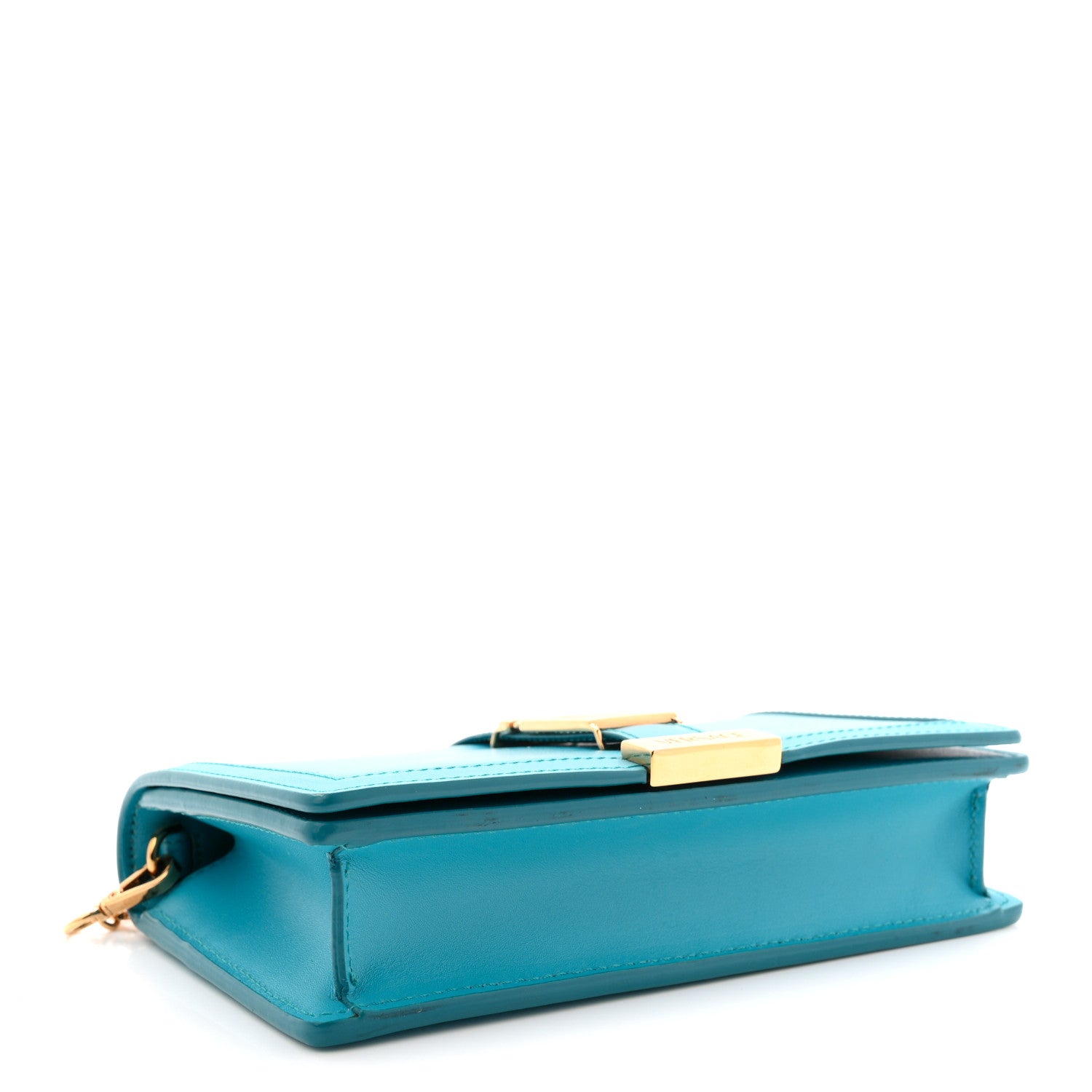 Versace Calfskin Greca Goddess Wallet On Chain Blue 4 of 12