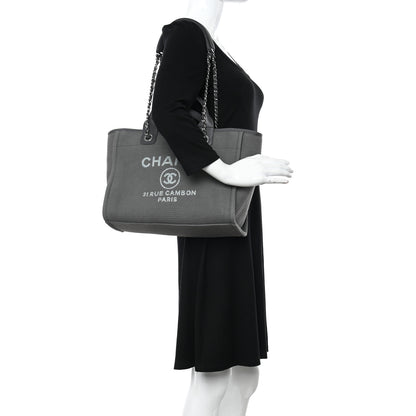 Chanel Mixed Fibers Small Deauville Tote Grey 2 of 13