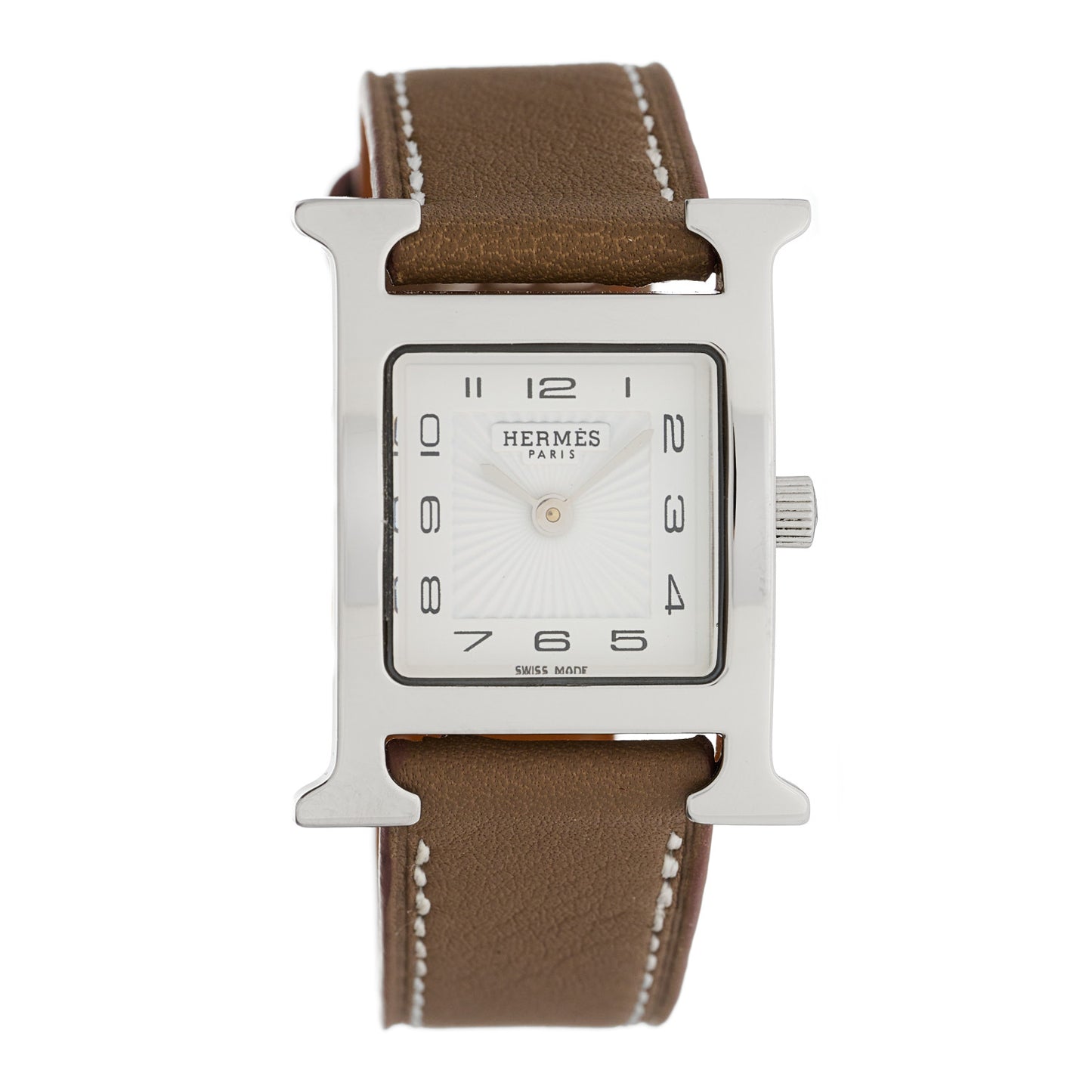 Stainless Steel Swift 21mm Heure H Hour Quartz Watch Etoupe