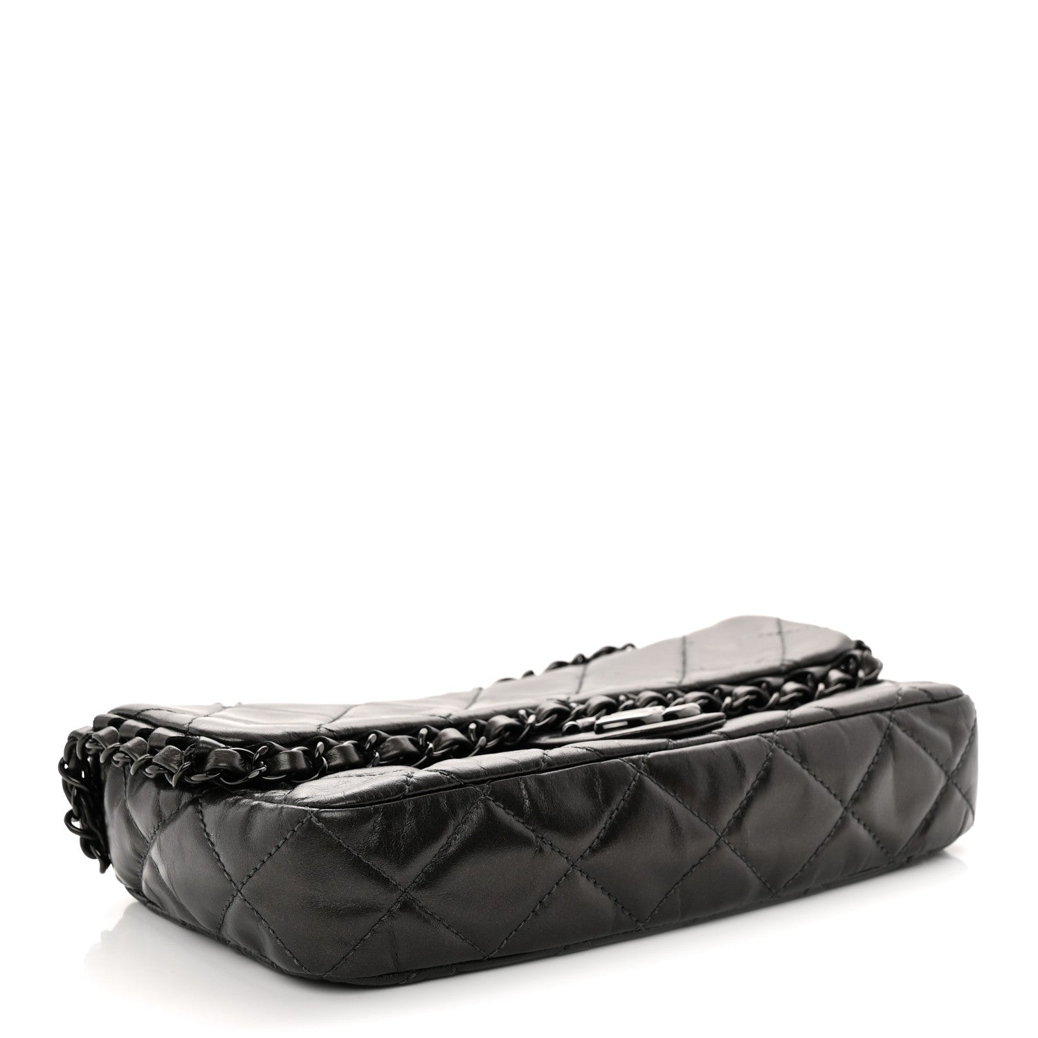 Chanel Metallic Calfskin Quilted Chain All Over Flap Bag Grey 4 of 10