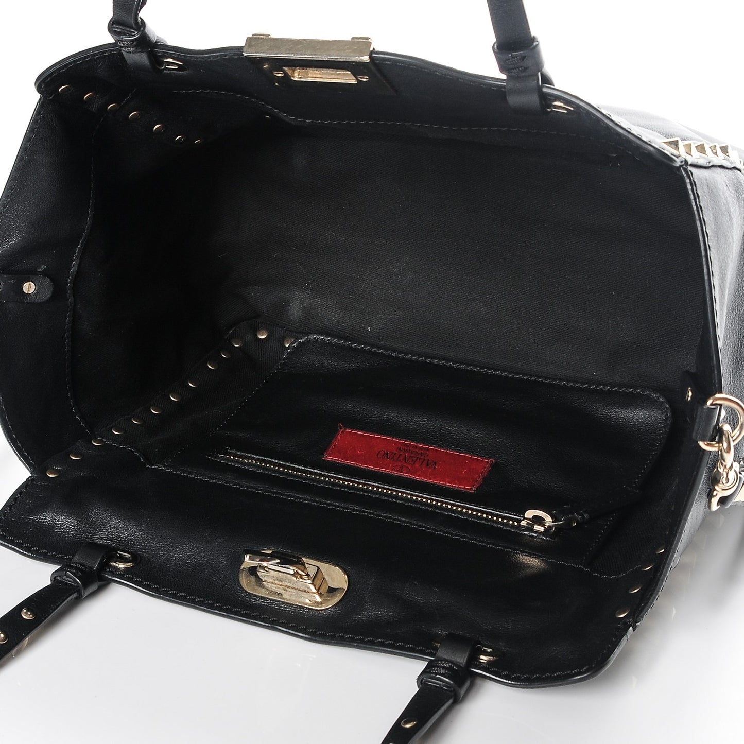 Vitello Small Rockstud Tote Black