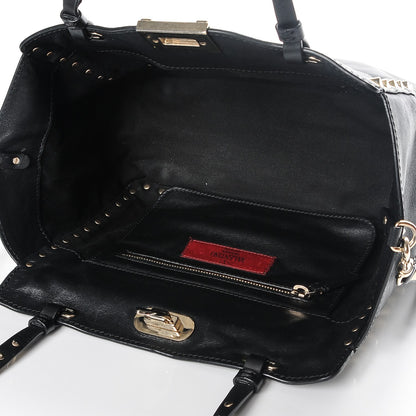 Valentino Garavani Vitello Small Rockstud Tote Black 5 of 6