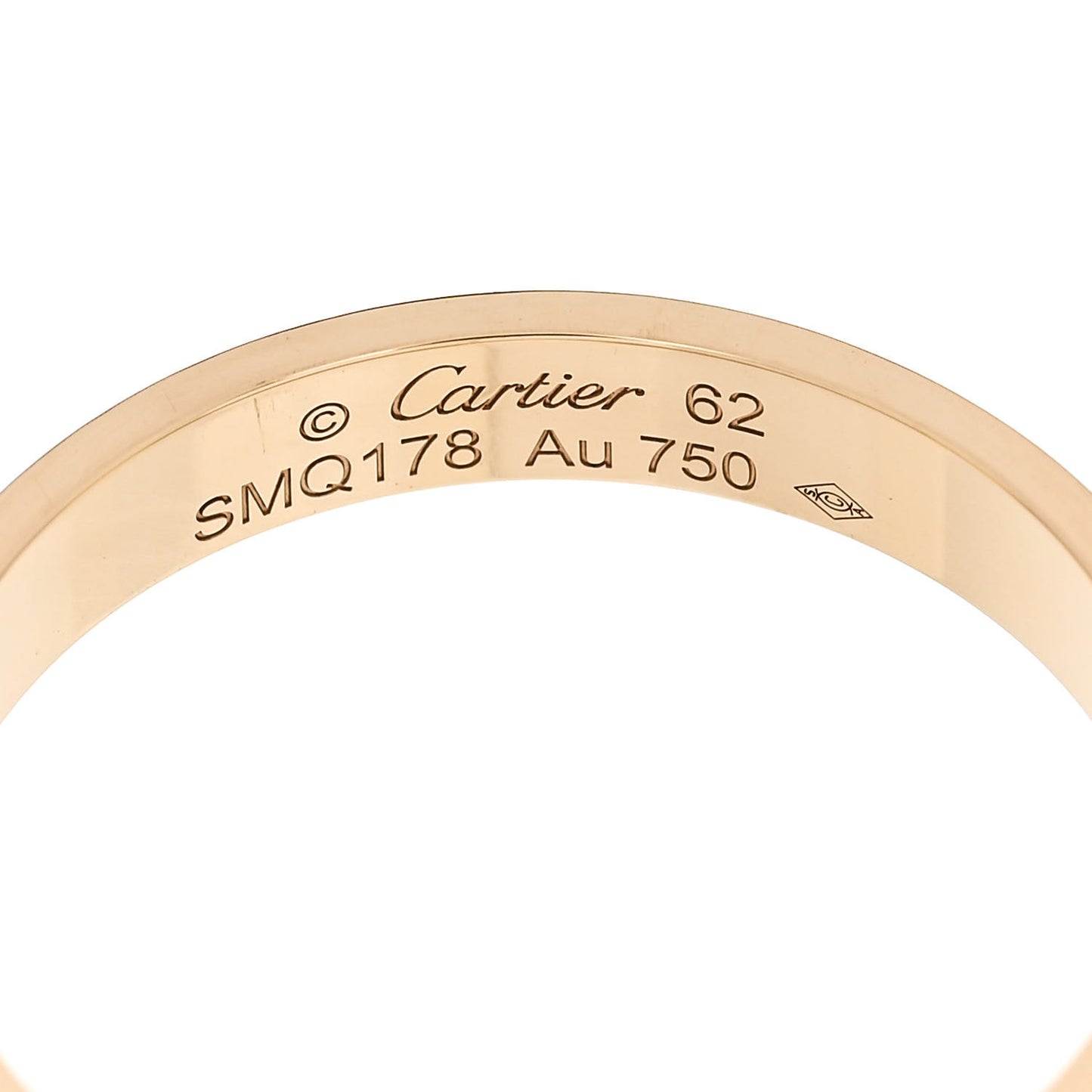 18K Yellow Gold 3.5mm LOVE Wedding Band Ring 62 10