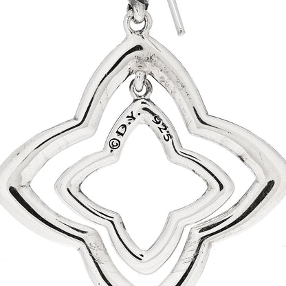 David Yurman Sterling Silver Diamond Quatrefoil Earrings 3 of 4