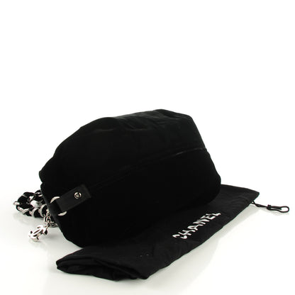 Chanel Velvet Satin Shoulder Bag Black 4 of 7