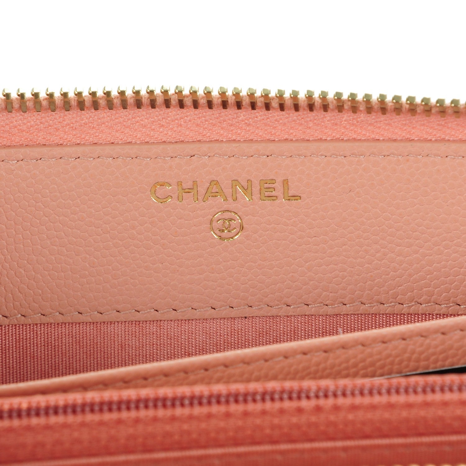 Chanel Caviar Camellia Embossed Zip Around Large Gusset Wallet Nude 6 of 8