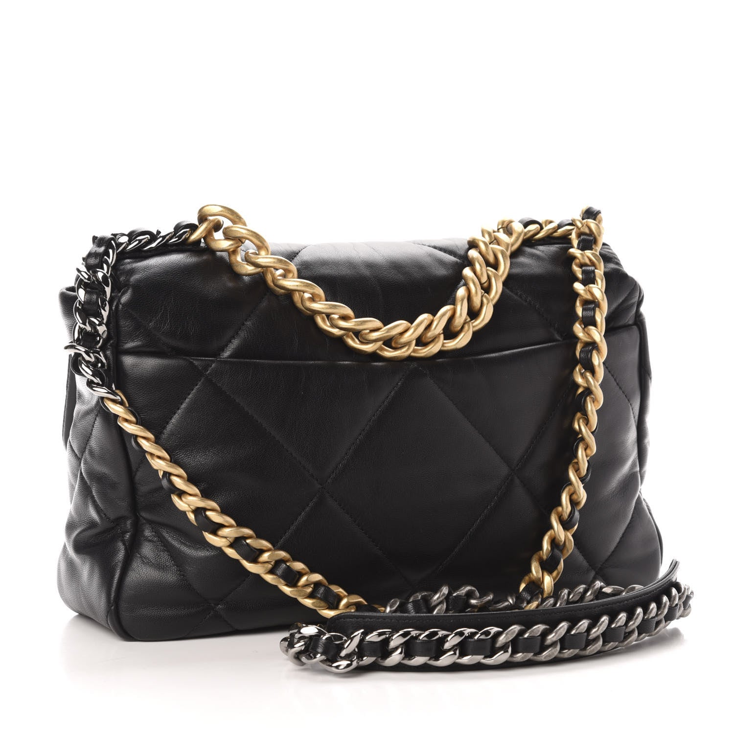 Chanel Goatskin Quilted Large Chanel 19 Flap Black 3 of 13