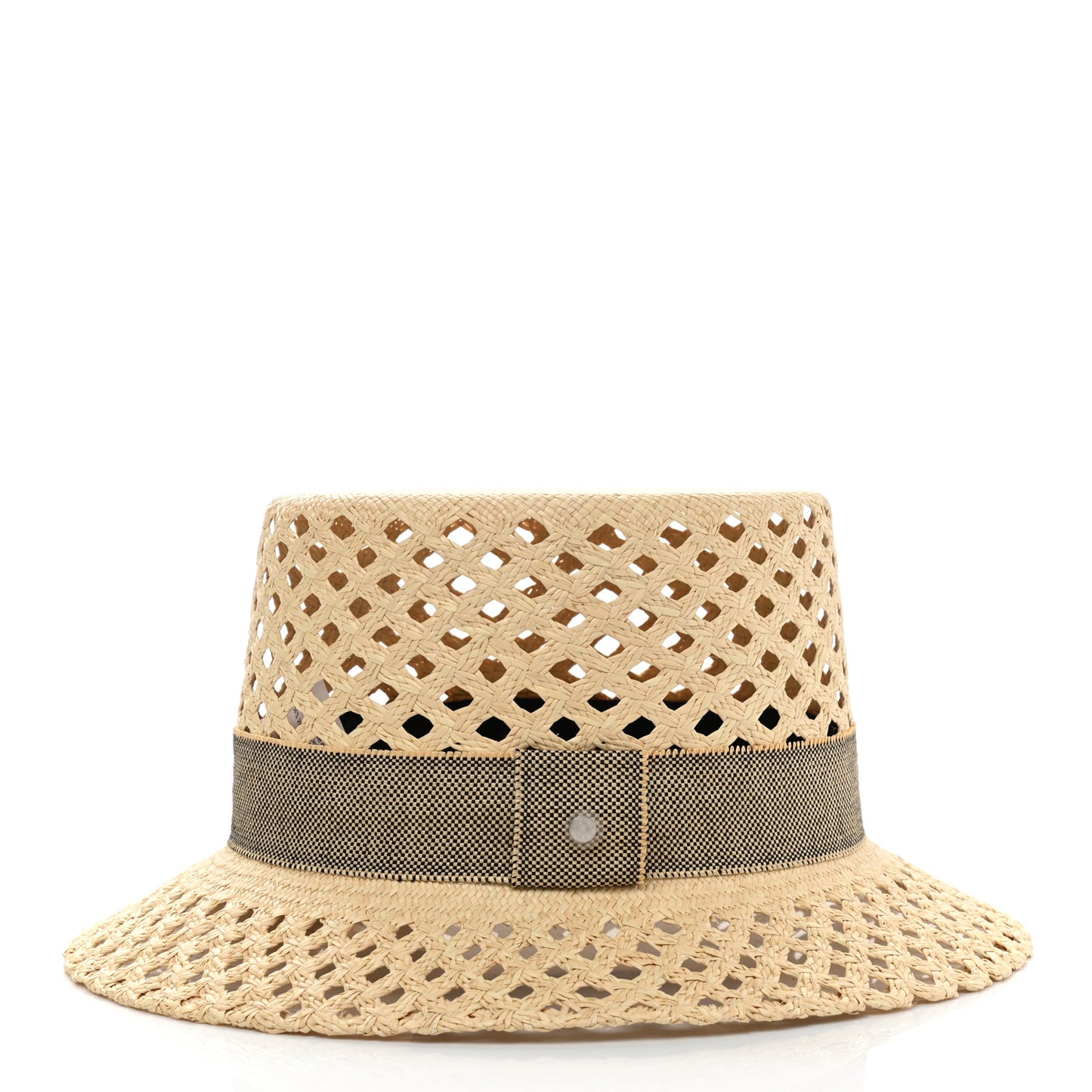 Straw Panama Elenora Hat 59 Naturel Black