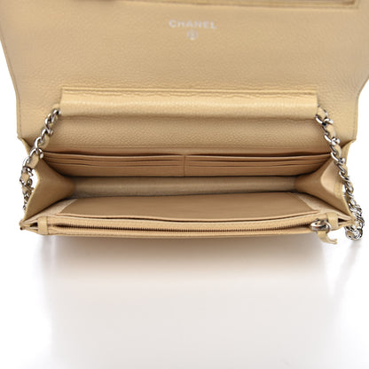 Chanel Caviar Quilted Wallet On Chain WOC Light Beige 5 of 11