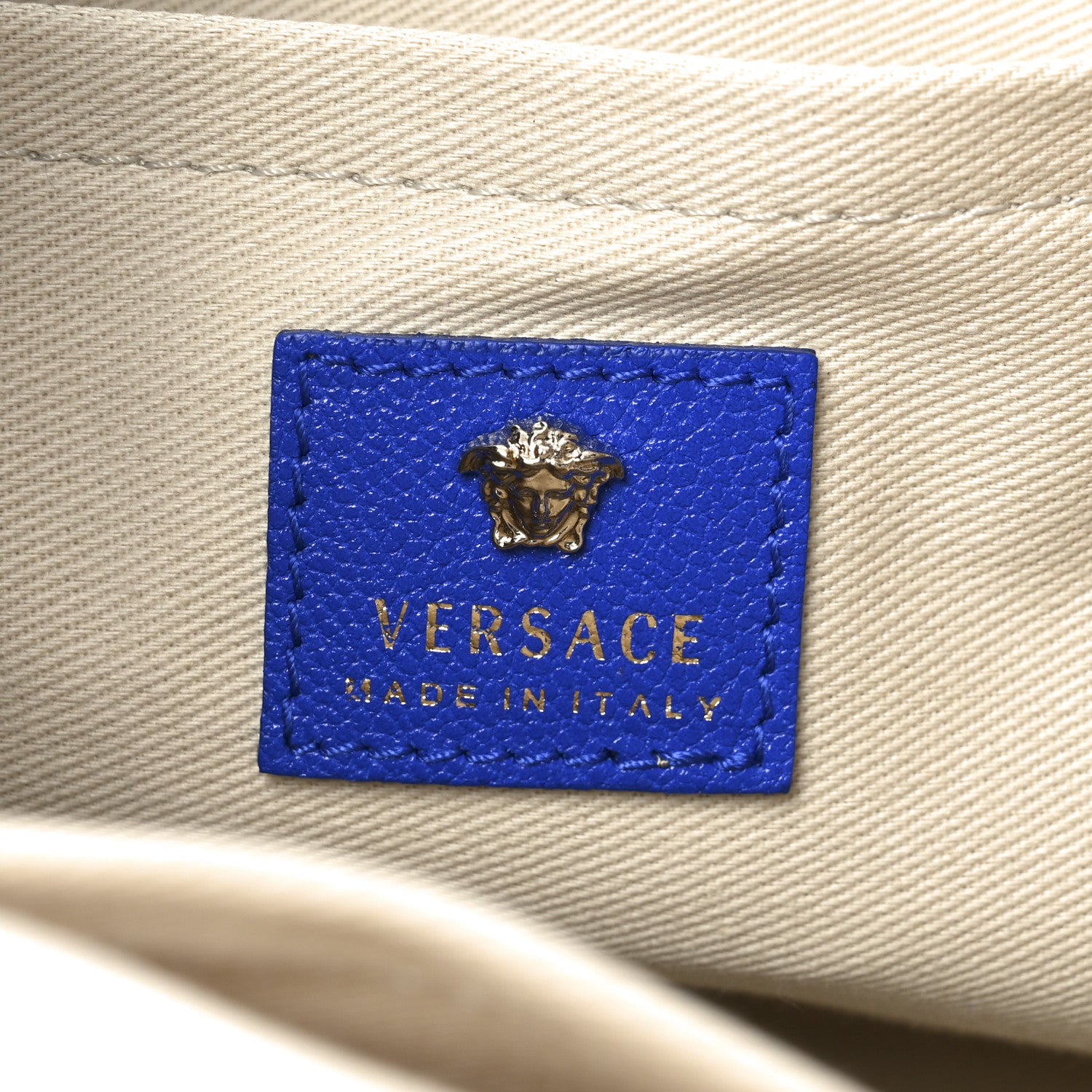 Versace Vitello Medusa Tote Blue 6 of 9