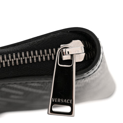 Versace Coated Canvas La Greca Signature  Black Gray 11 of 14