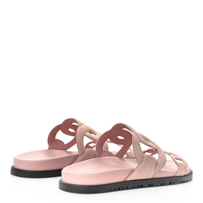 Hermes Suede Goatskin Extra Sandals 38 Rose Opaline 3 of 10