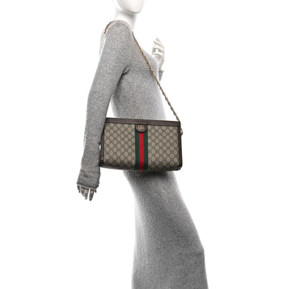 Gucci GG Supreme Monogram Web Medium Ophidia Chain Shoulder Bag Brown 2 of 10
