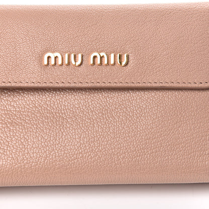 Miu Miu Goatskin Madras Flap Wallet Cammeo 10 of 16