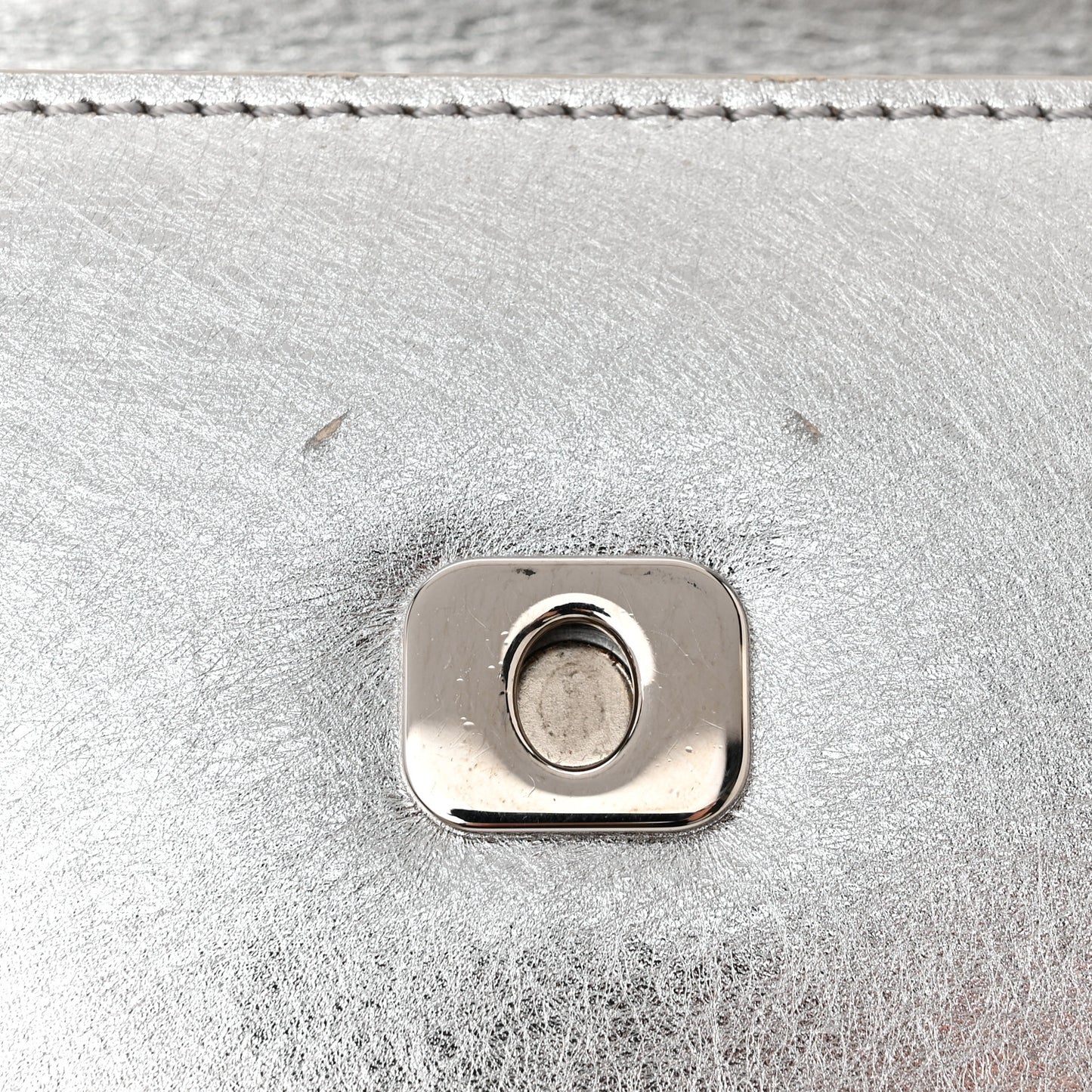 Metallic Calfskin Jitney 1.4 Shoulder Bag Silver