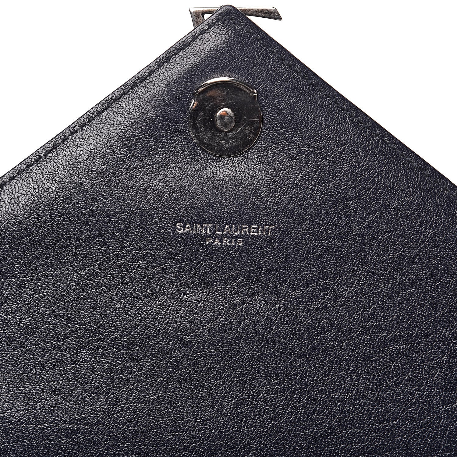 Saint Laurent Sheepskin Matelasse Chevron Monogram Large College Satchel Navy Blue 6 of 19
