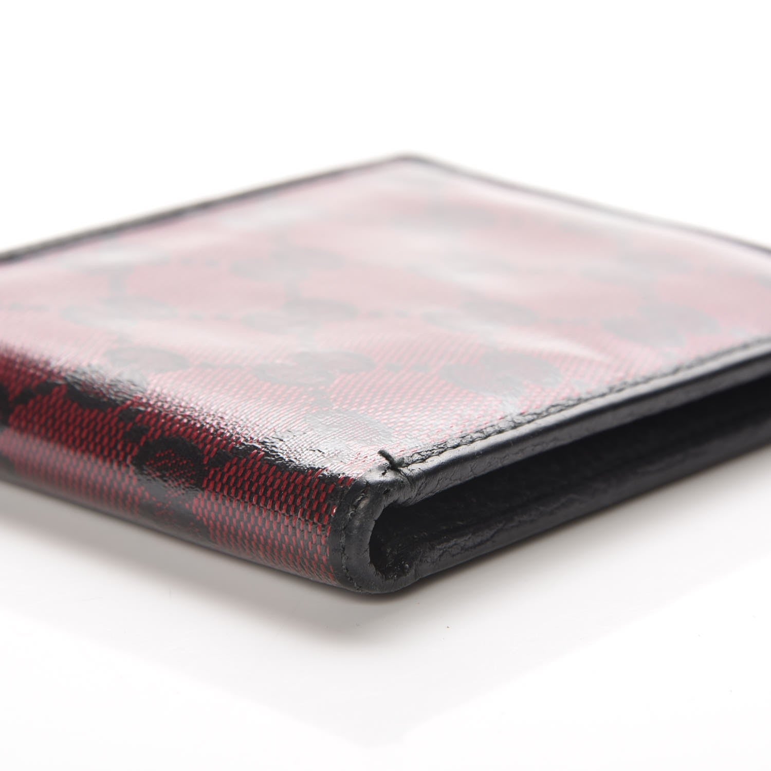 Gucci Crystal Monogram Dollar Calfskin Bi-Fold Wallet Light Cherry Black 5 of 9