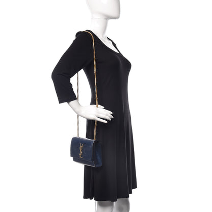 Saint Laurent Glitter Patent Small Monogram Kate Satchel Cobalt 2 of 16