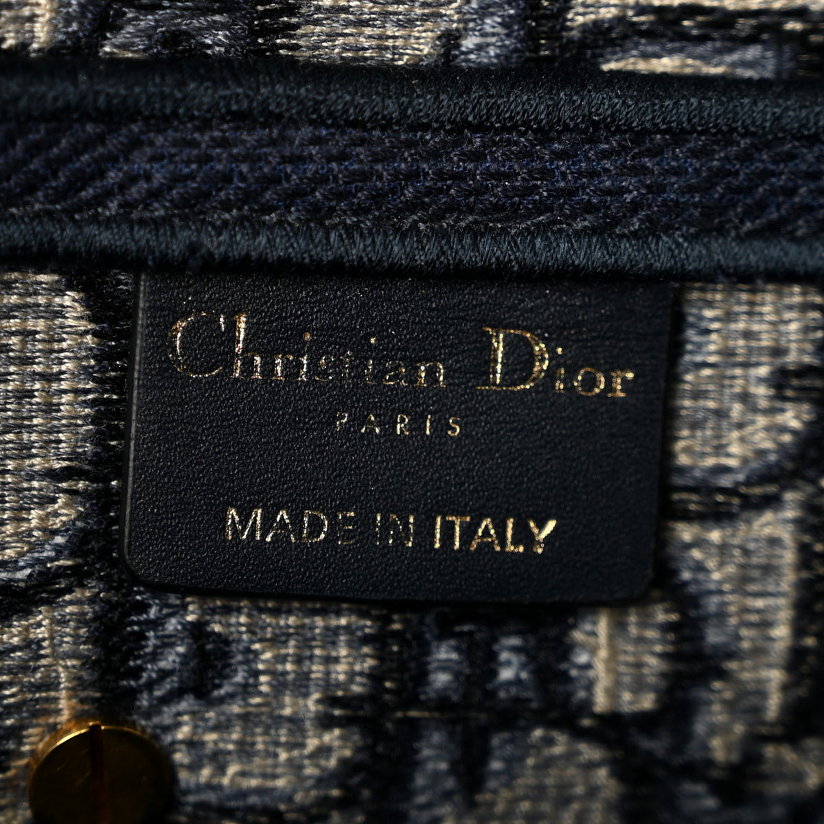 Oblique Embroidered Saddle Bag Blue