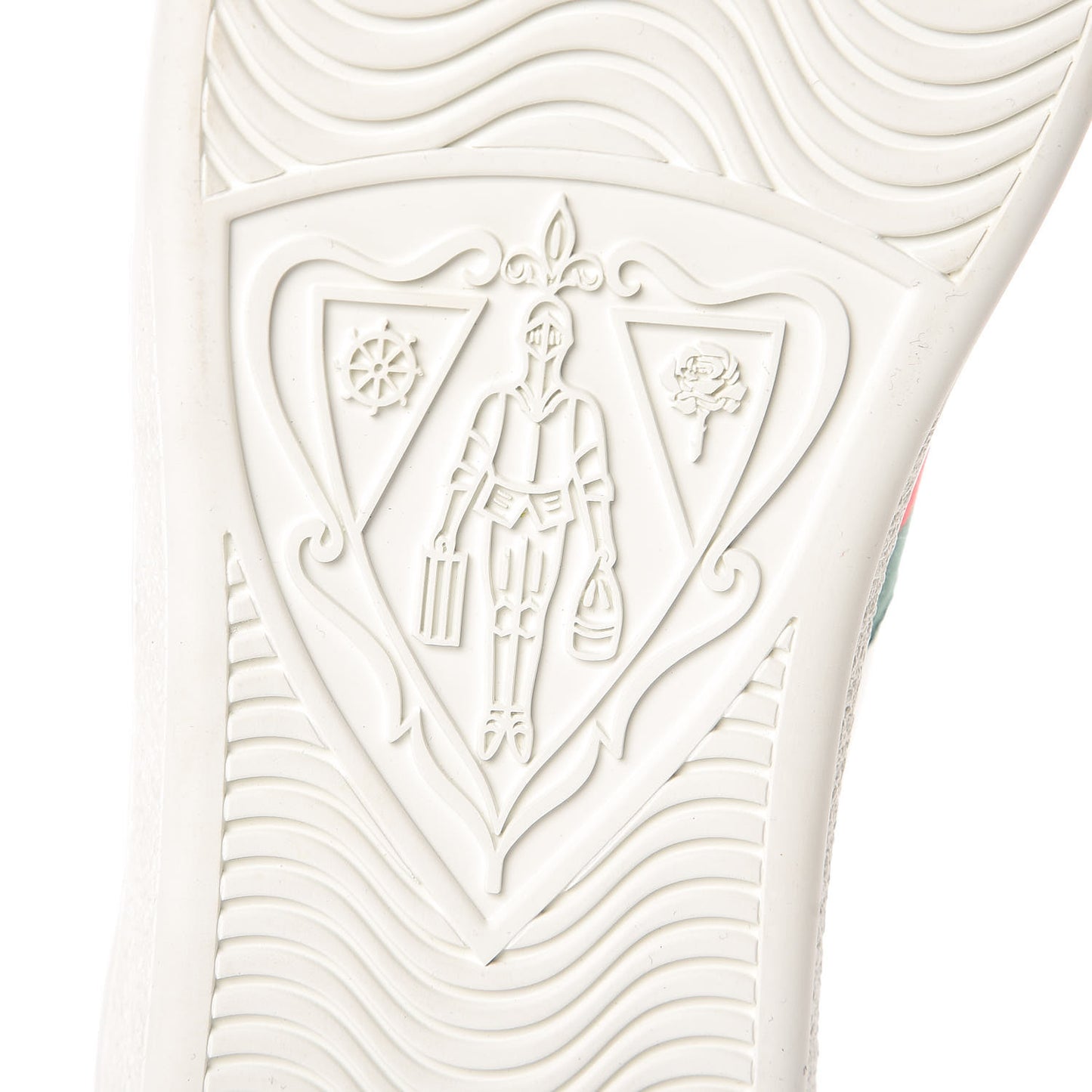 Calfskin Ayers Bee Embroidered Womens Ace Sneakers 37 White Green