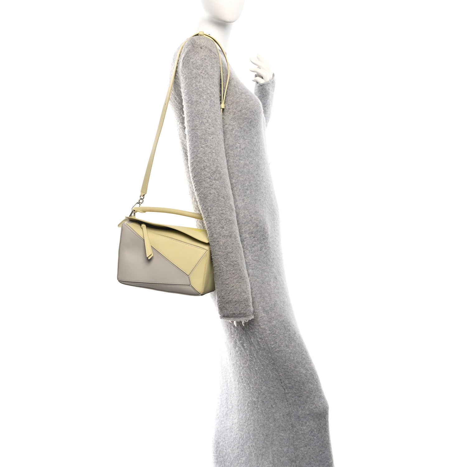 Loewe X ALBERS Nappa Calfskin Small Puzzle Bag Pale Grey Light Citrine 2 of 10