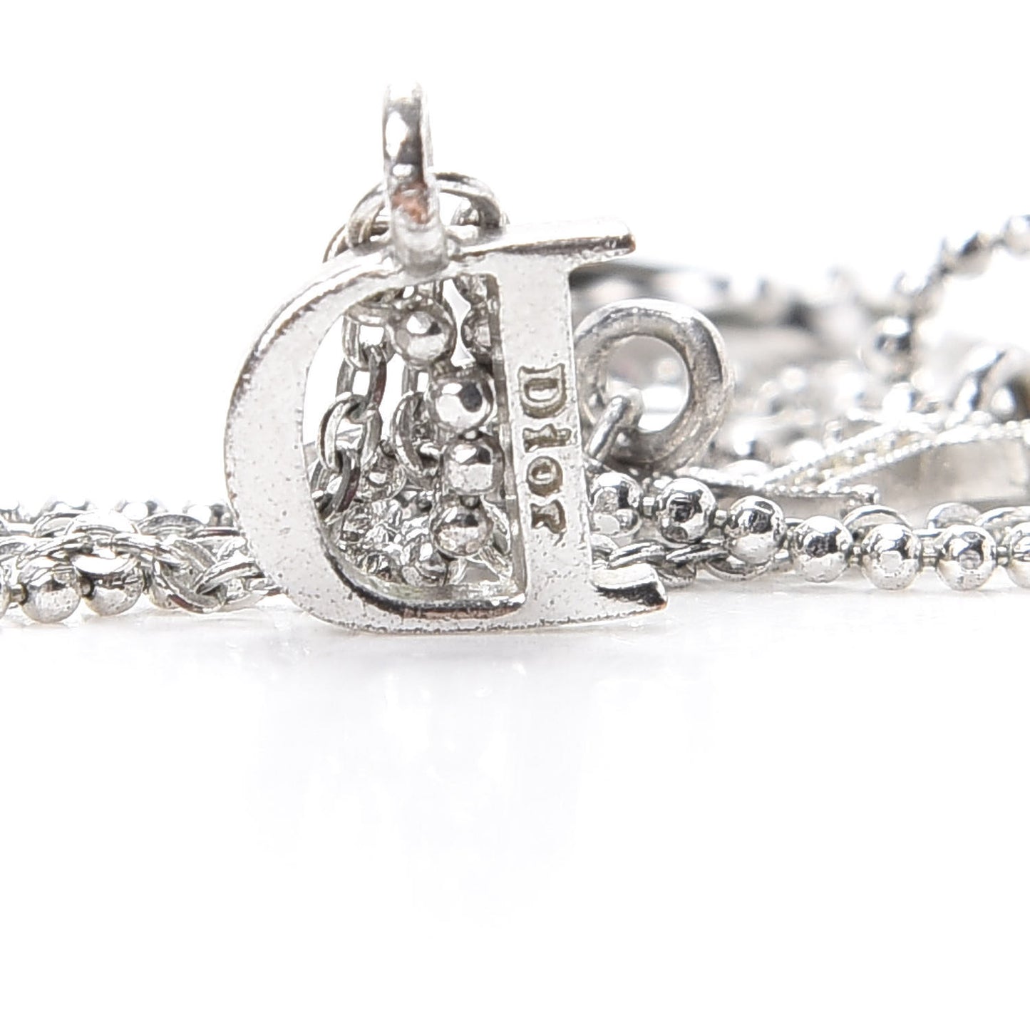 Crystal Logo Charm Bracelet Silver