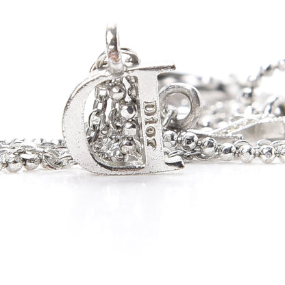 Christian Dior Crystal Logo Charm Bracelet Silver 4 of 5