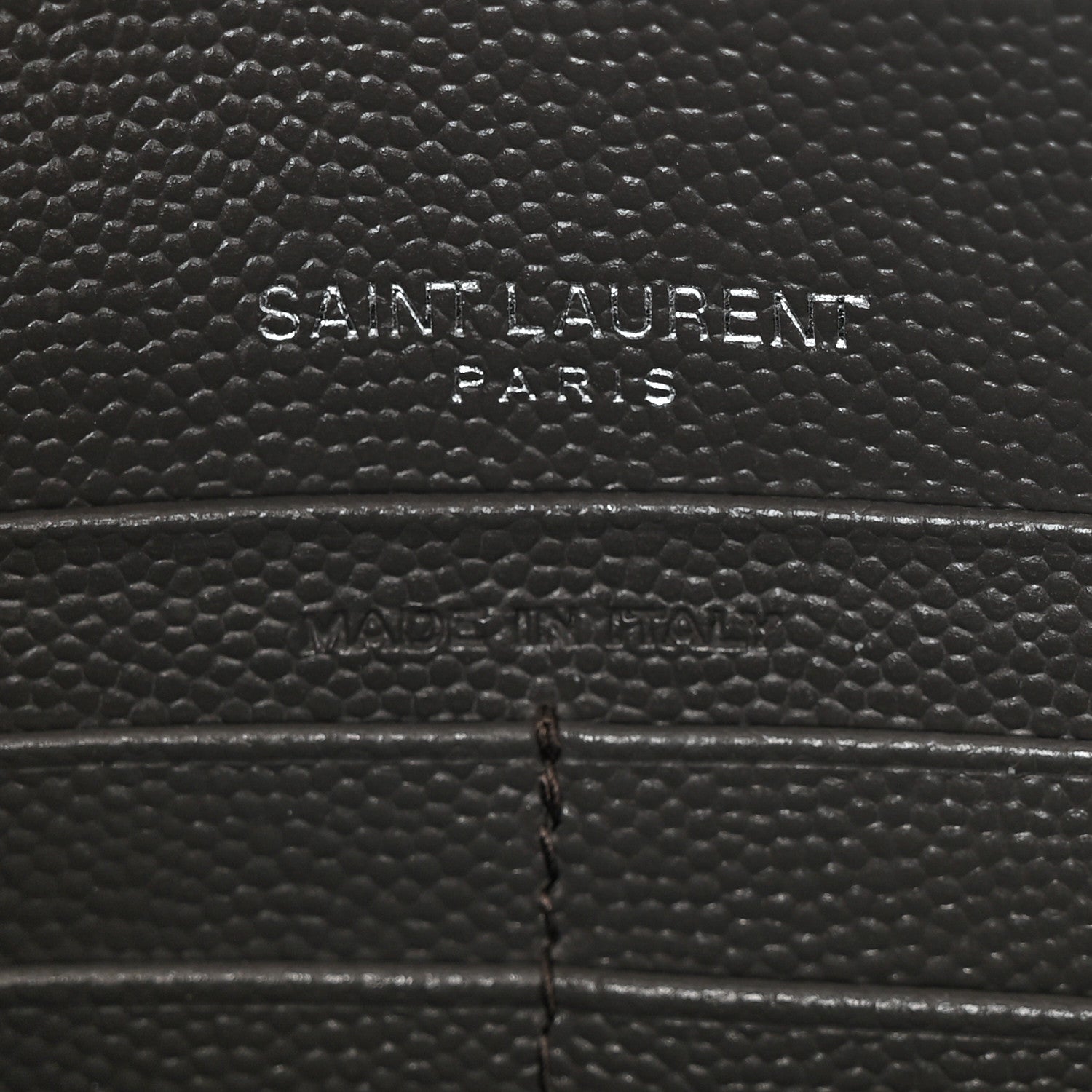 Saint Laurent Grain De Poudre Matelasse Chevron Monogram Envelope Chain Wallet Coal 6 of 12
