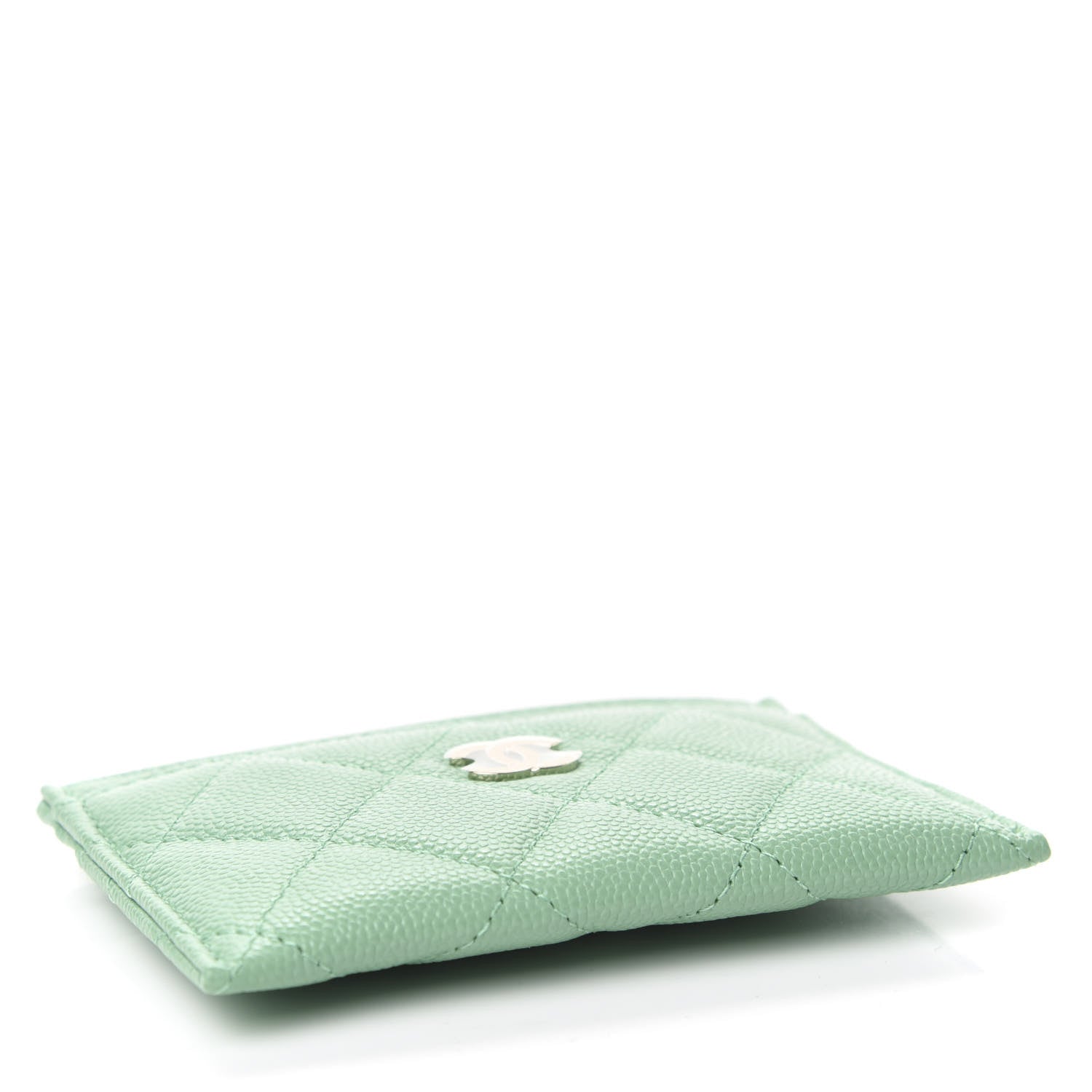 Chanel Caviar Quilted Card Holder Light Green 4 of 8
