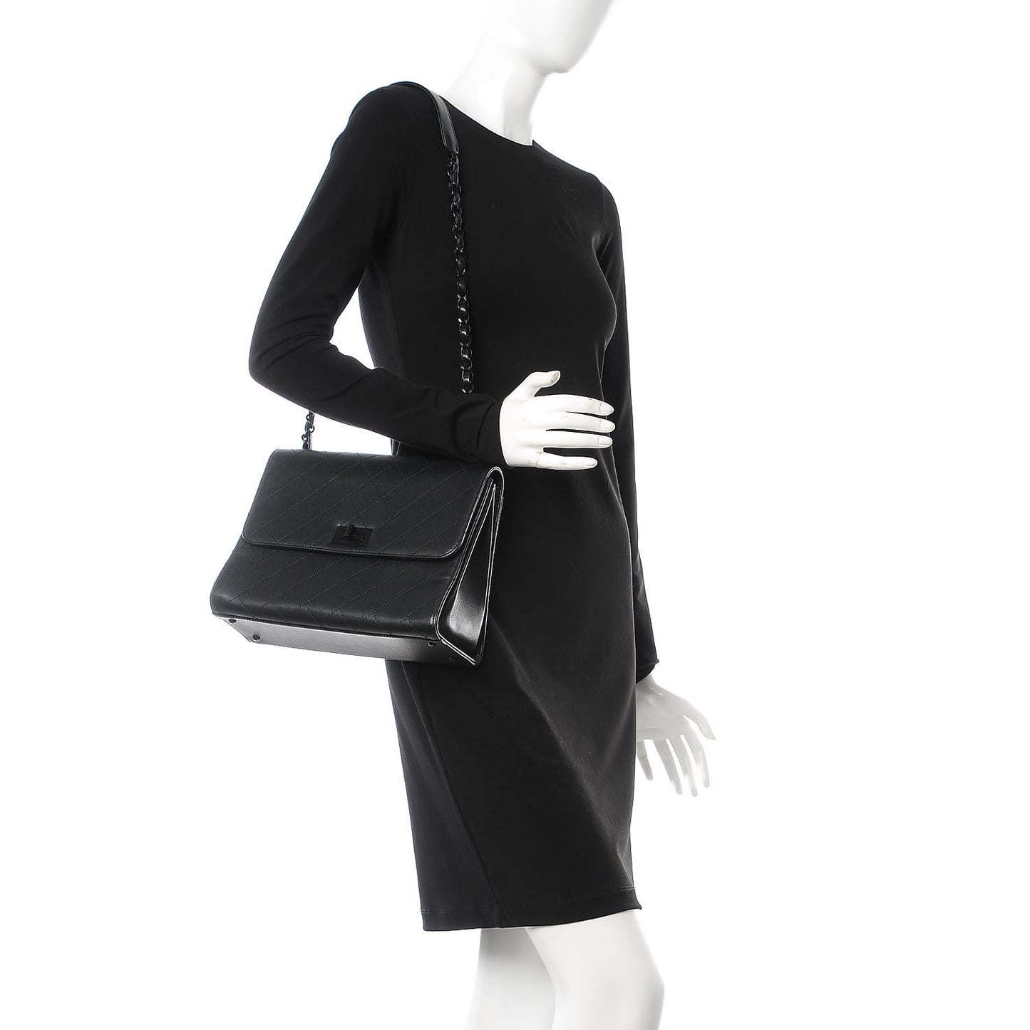 Caviar Quilted Mademoiselle Flap Bag Black