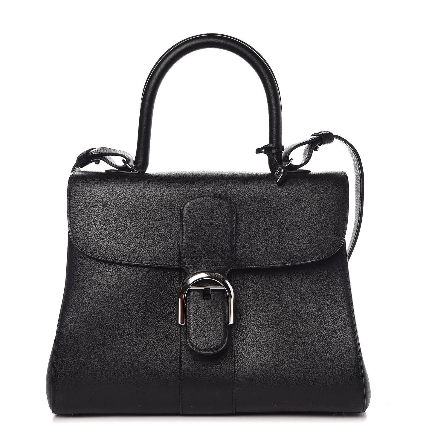 Grained Calfskin MM Brillant Satchel Black