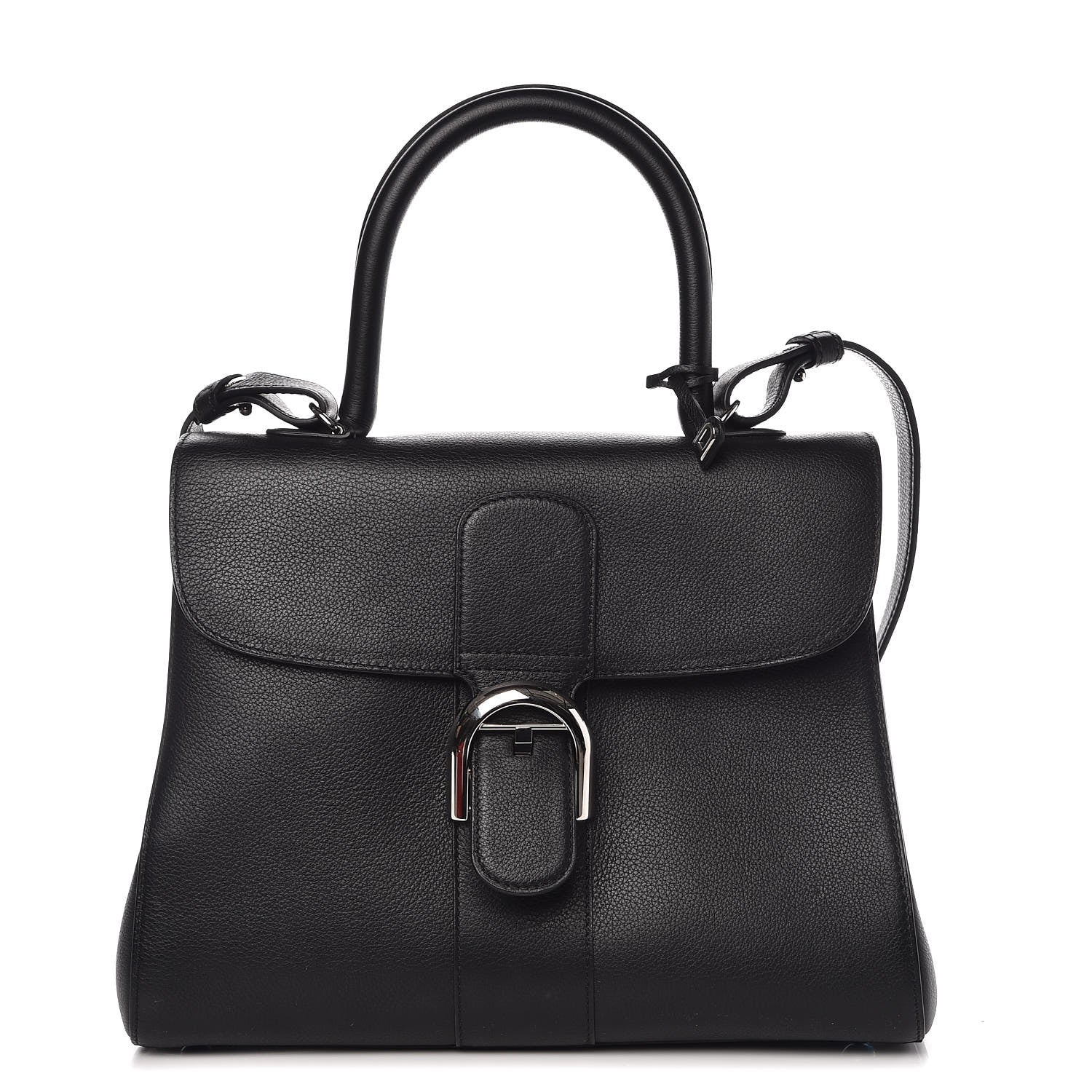 Delvaux Grained Calfskin MM Brillant Satchel Black 1 of 11