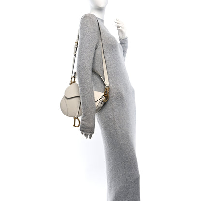 Christian Dior Grained Calfskin Saddle Bag With Strap Latte 2 of 11