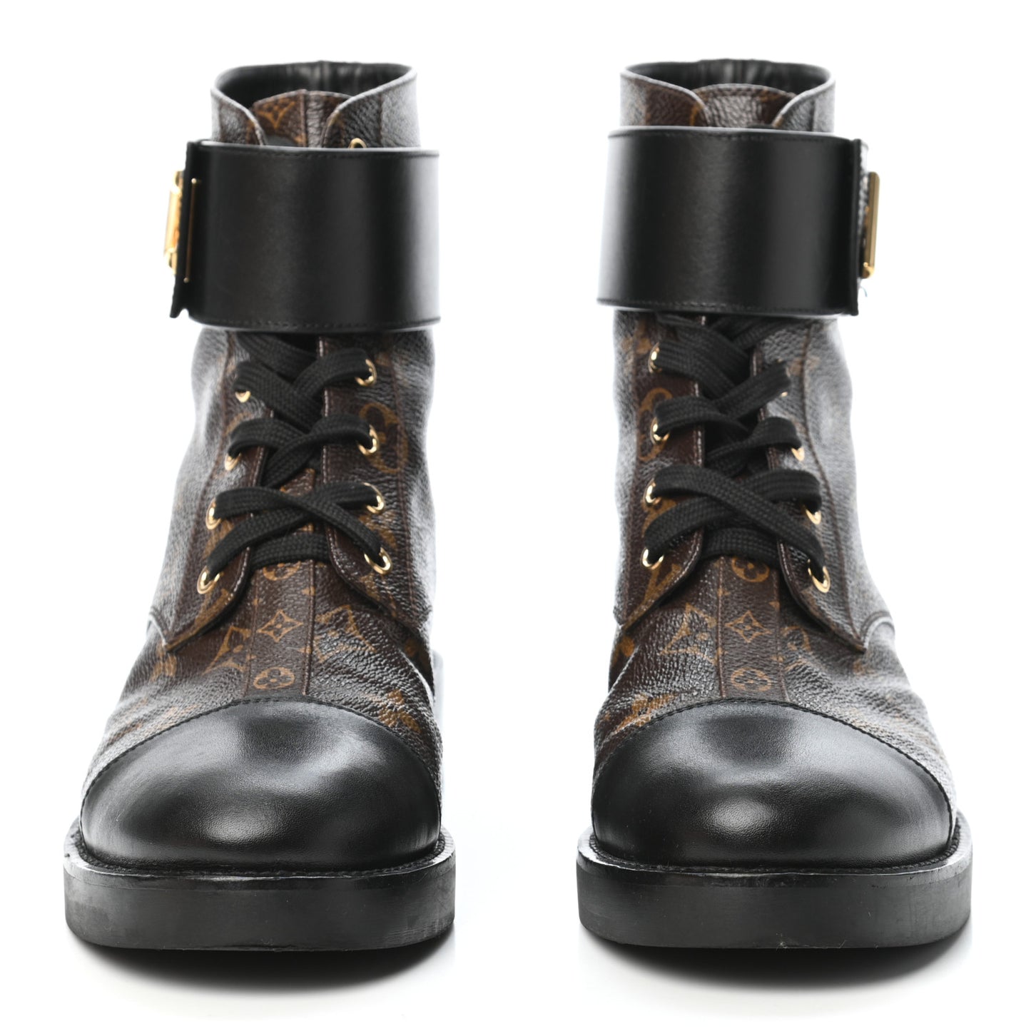 Calfskin Monogram Wonderland Flat Ranger Boots 39 Black