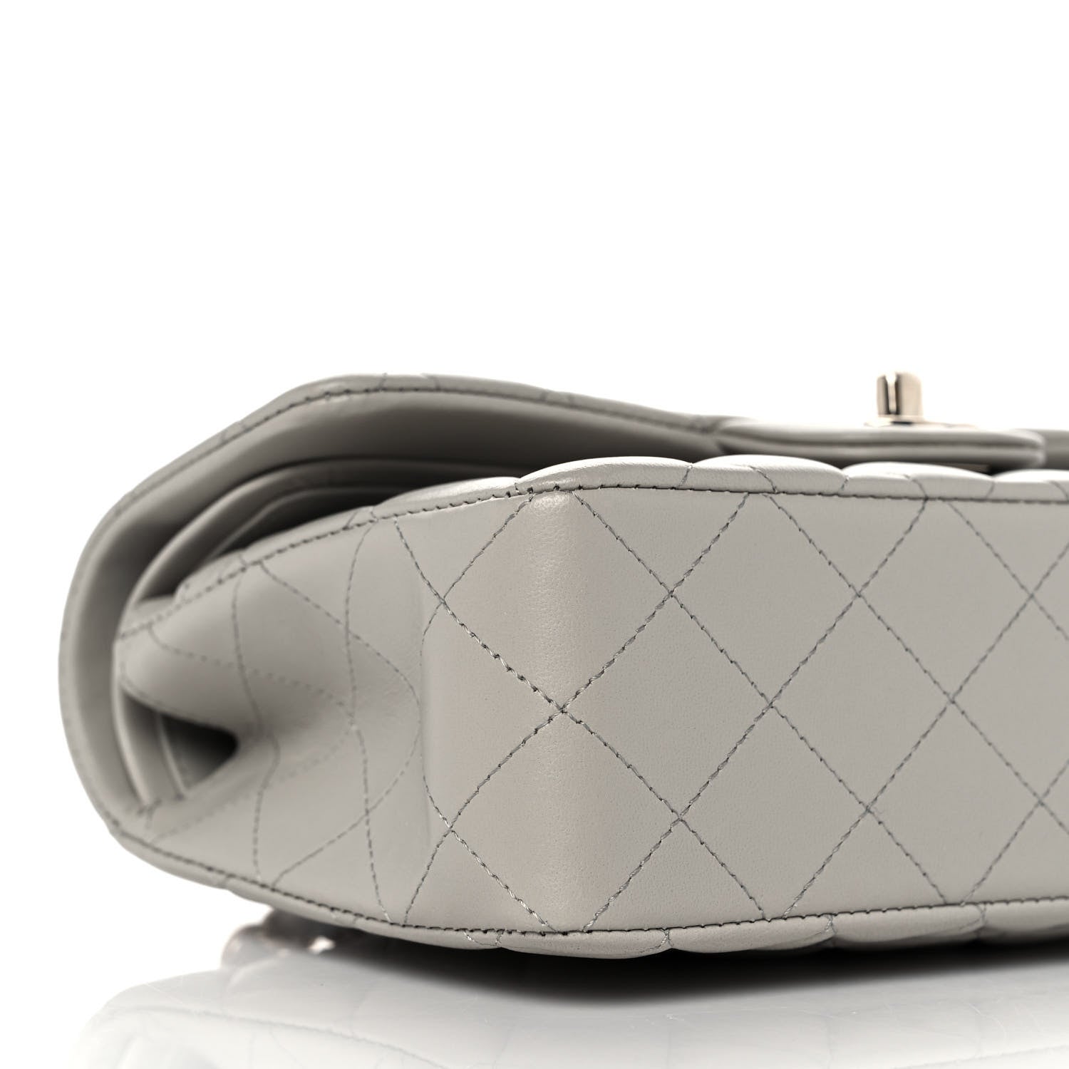Chanel Lambskin Quilted Small Double Flap Grey 8 of 10