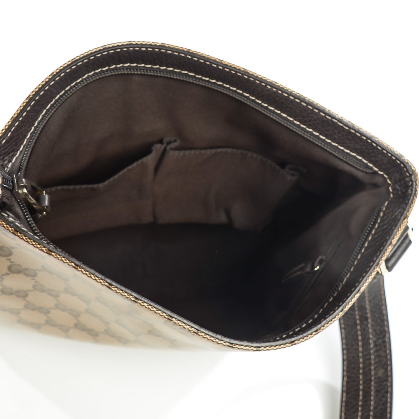 Crystal Monogram Medium Flat Messenger Bag Dark Brown
