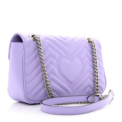 Gucci Calfskin Matelasse Small GG Marmont Shoulder Bag Lapis 3 of 10