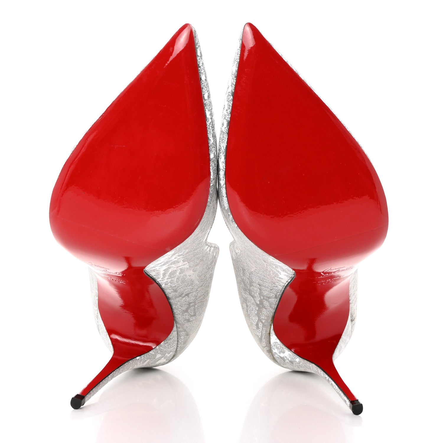 Christian Louboutin Glitter Specchio Hot Chick 100 Pumps 40.5 Silver 5 of 15